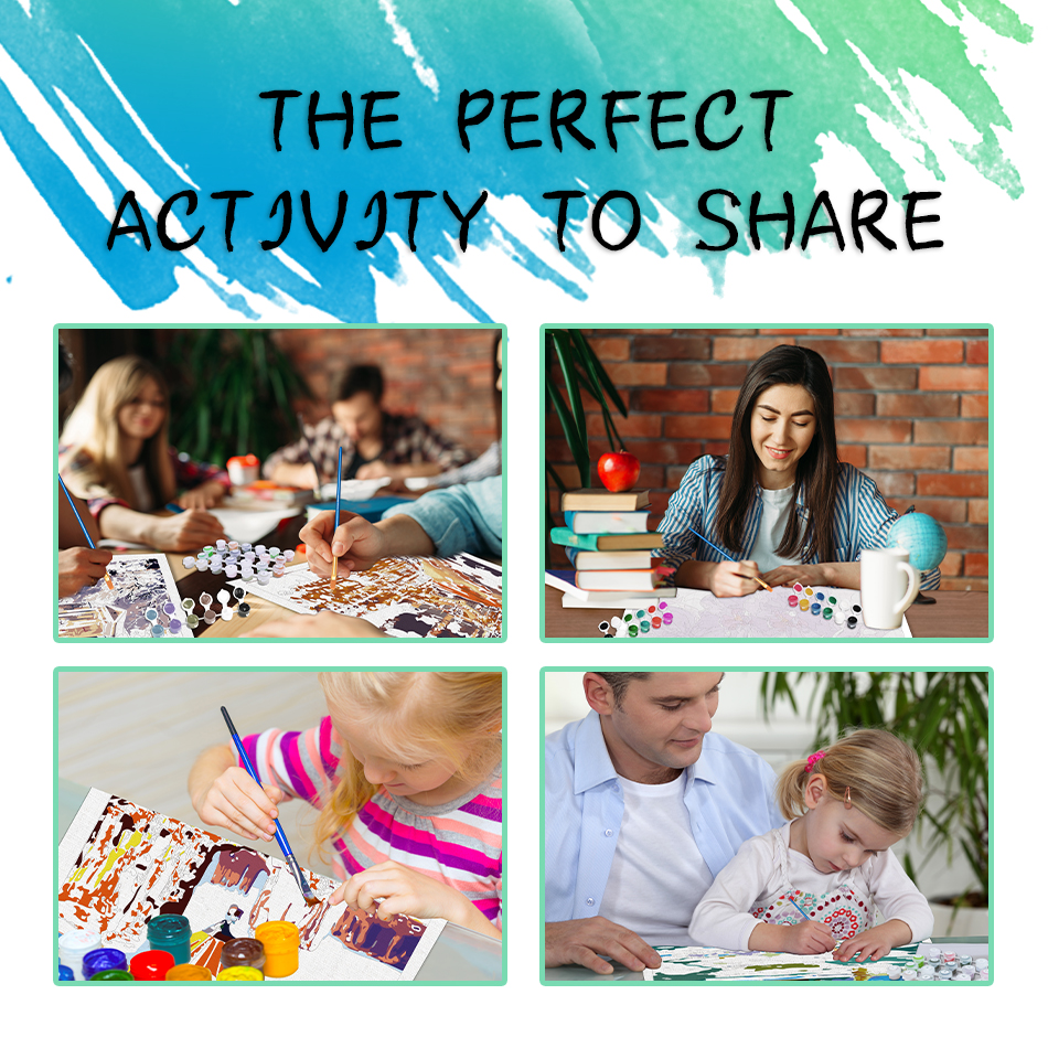 Modern Flowers Painting By Numbers On Canvas - Image 5